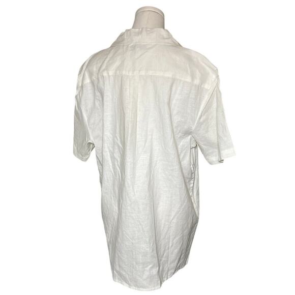 Rizzo White Linen Blend Button Shirt M Italian Style NWT - Picture 3 of 10